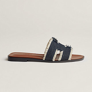 ＜フリンジデニムがとにかくお洒落＞【HERMES】サンダル Oran サンダル 《オラン》 デニム◇エルメス◇人気 (HERMES/サンダル